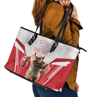 England Rugby Custom Leather Tote Bag English Bull Dog Mascot Sporty