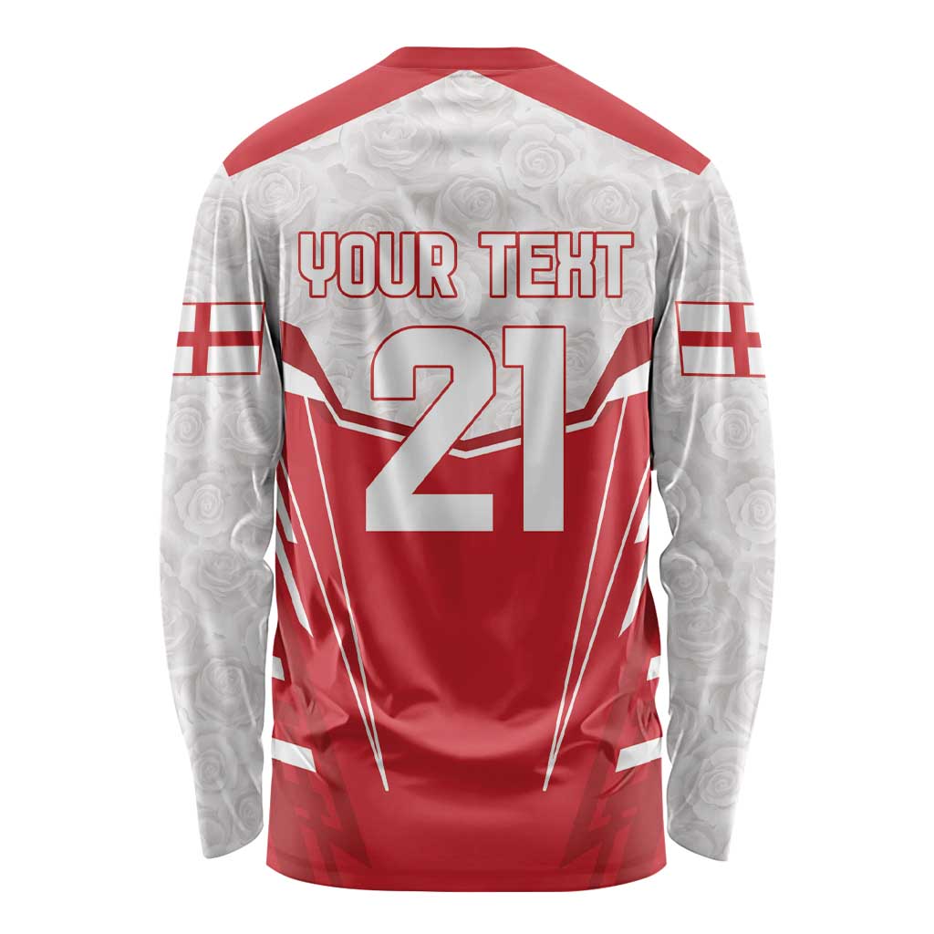 England Rugby Custom Long Sleeve Shirt English Bull Dog Mascot Sporty