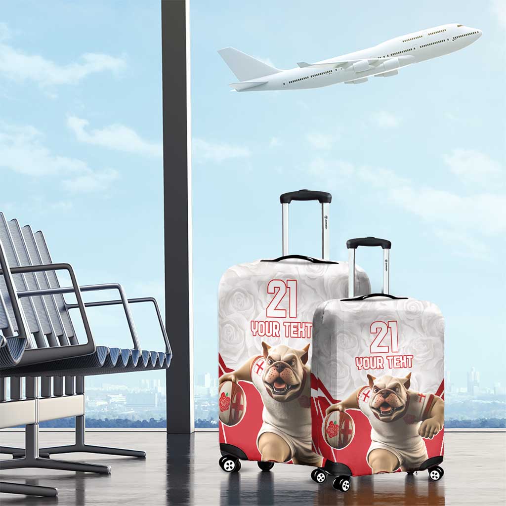 England Rugby Custom Luggage Cover English Bull Dog Mascot Sporty