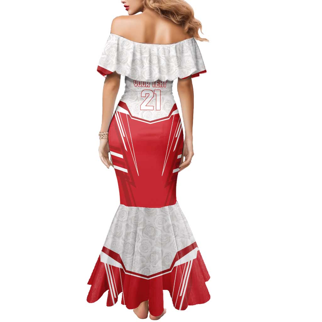 England Rugby Custom Mermaid Dress English Bull Dog Mascot Sporty