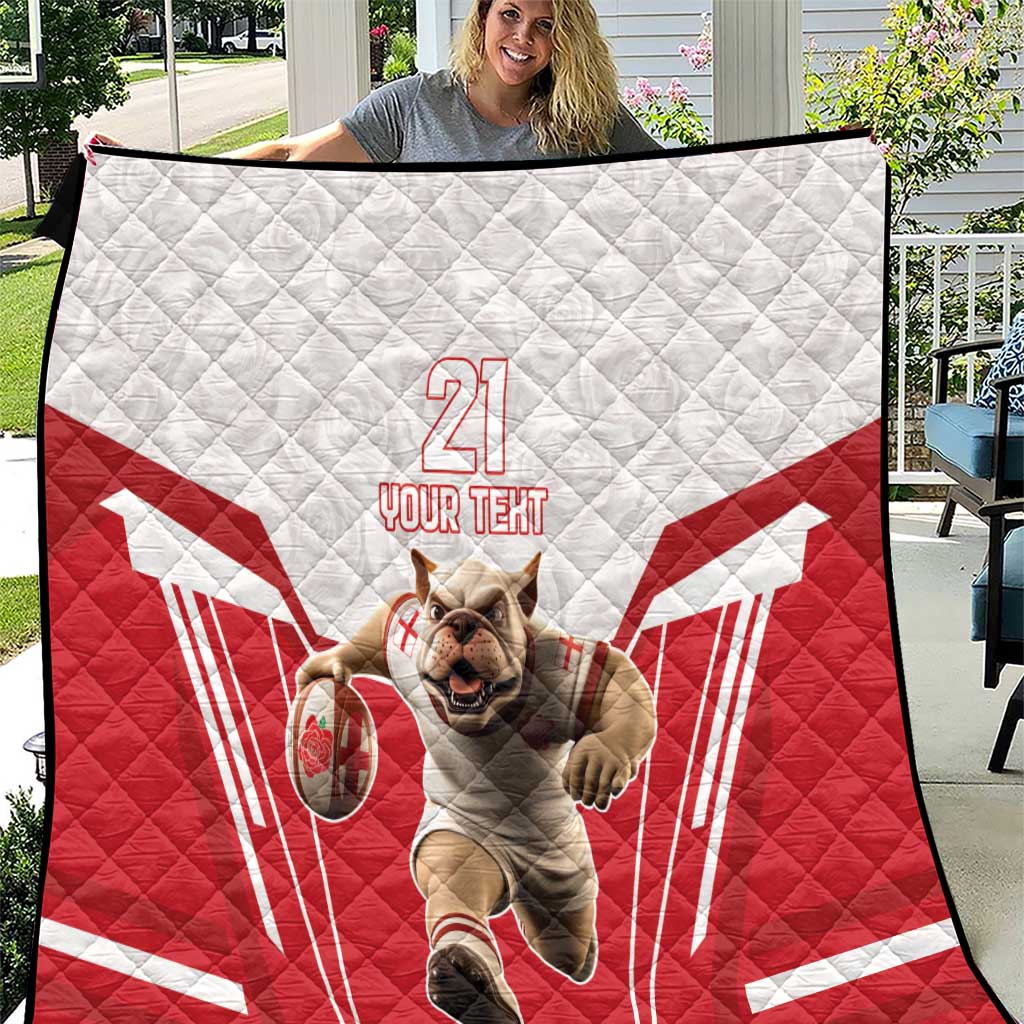 England Rugby Custom Quilt English Bull Dog Mascot Sporty