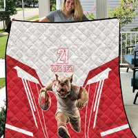 England Rugby Custom Quilt English Bull Dog Mascot Sporty