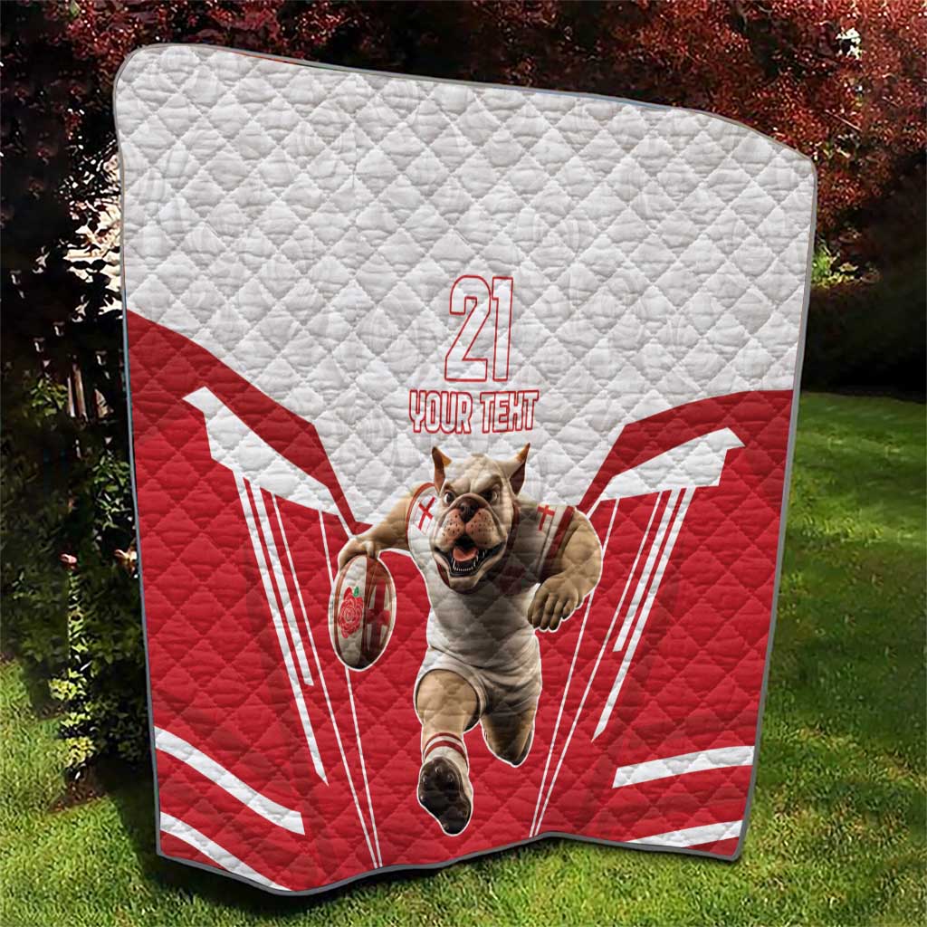 England Rugby Custom Quilt English Bull Dog Mascot Sporty