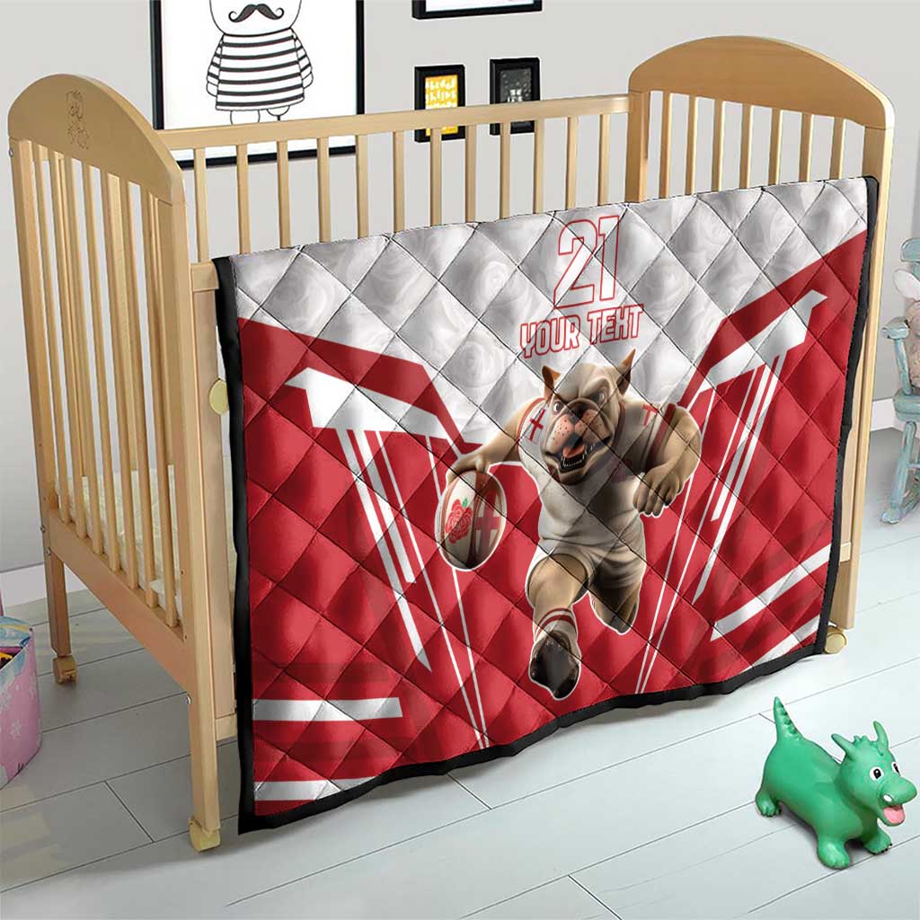 England Rugby Custom Quilt English Bull Dog Mascot Sporty