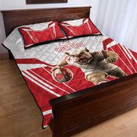 England Rugby Custom Quilt Bed Set English Bull Dog Mascot Sporty