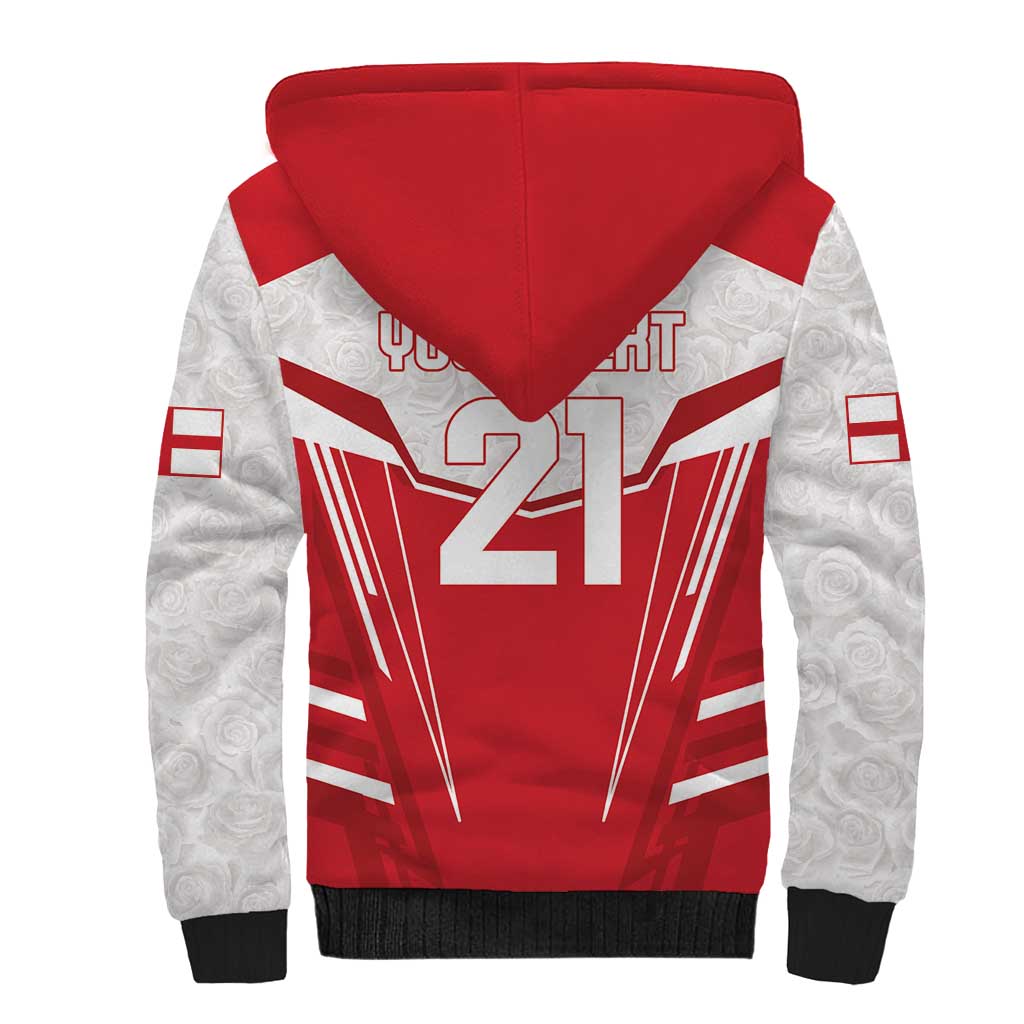 England Rugby Custom Sherpa Hoodie English Bull Dog Mascot Sporty