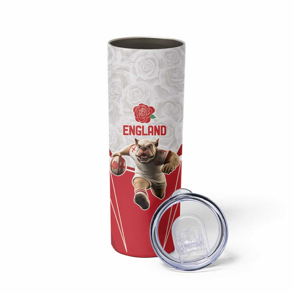 England Rugby Custom Skinny Tumbler English Bull Dog Mascot Sporty