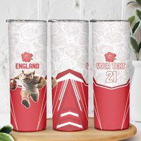 England Rugby Custom Skinny Tumbler English Bull Dog Mascot Sporty