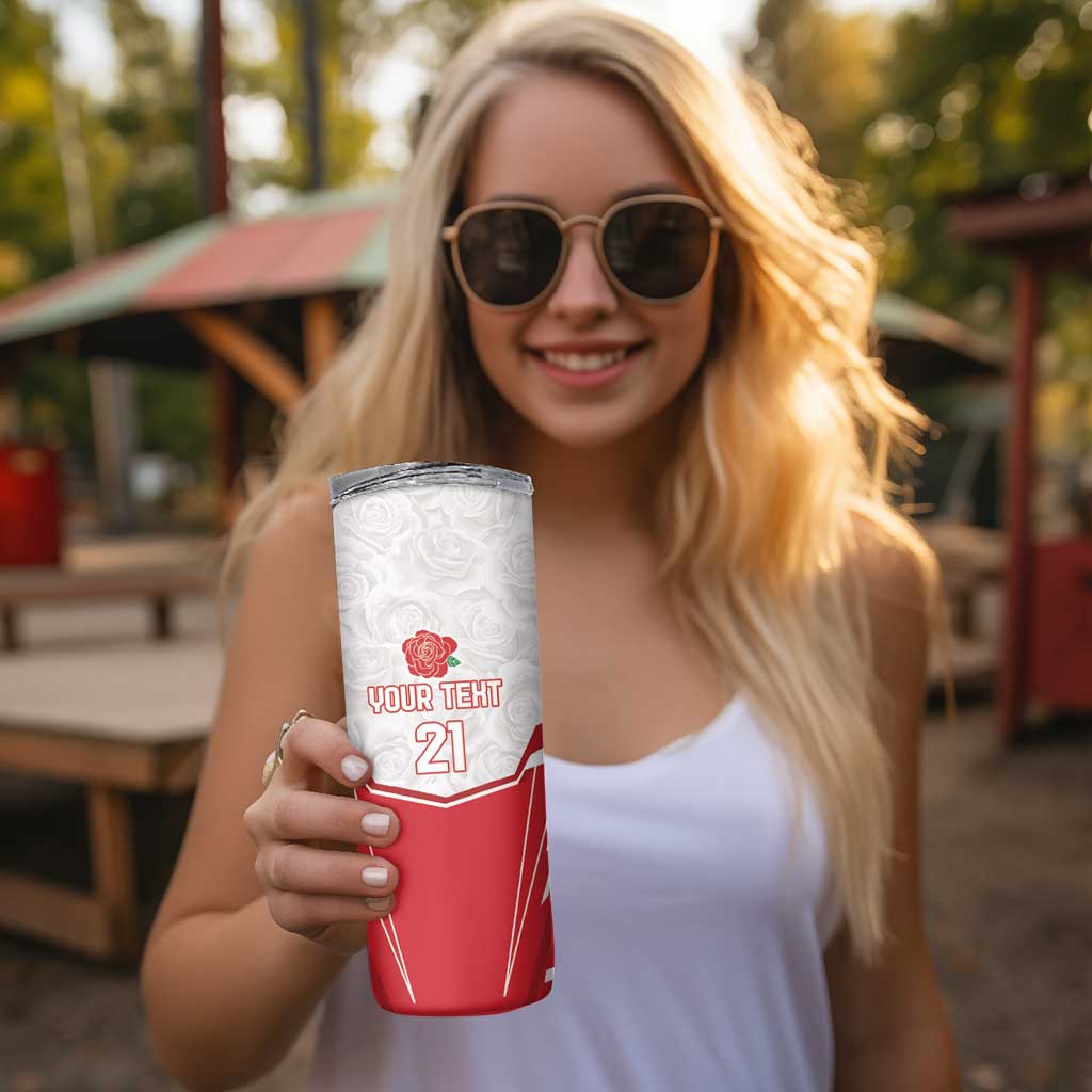 England Rugby Custom Skinny Tumbler English Bull Dog Mascot Sporty