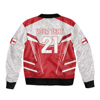 England Rugby Custom Sleeve Zip Bomber Jacket English Bull Dog Mascot Sporty