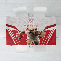 England Rugby Custom Tablecloth English Bull Dog Mascot Sporty