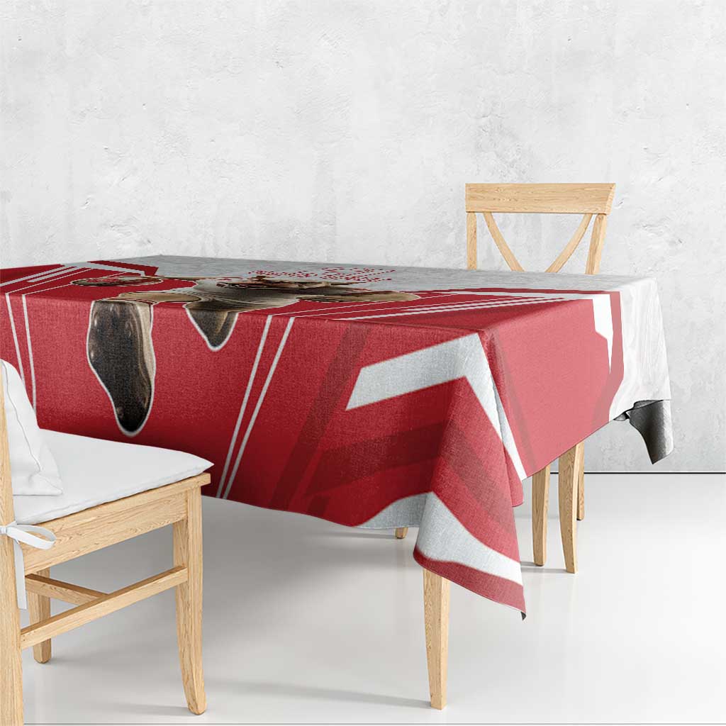 England Rugby Custom Tablecloth English Bull Dog Mascot Sporty