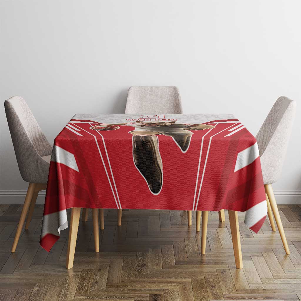 England Rugby Custom Tablecloth English Bull Dog Mascot Sporty