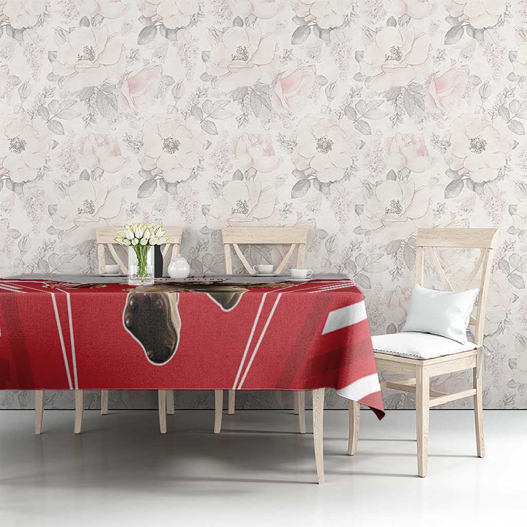 England Rugby Custom Tablecloth English Bull Dog Mascot Sporty