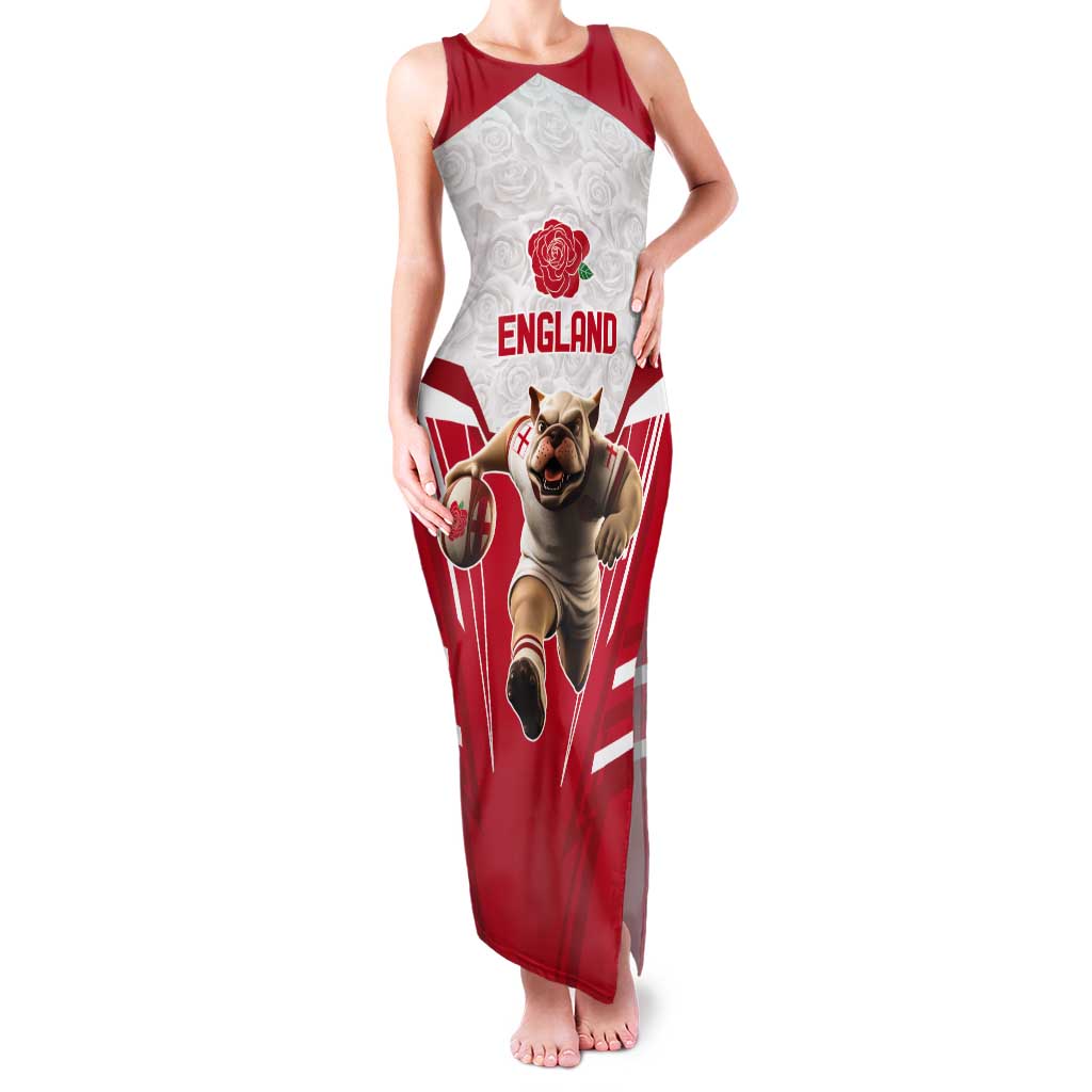 England Rugby Custom Tank Maxi Dress English Bull Dog Mascot Sporty