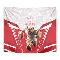 England Rugby Custom Tapestry English Bull Dog Mascot Sporty