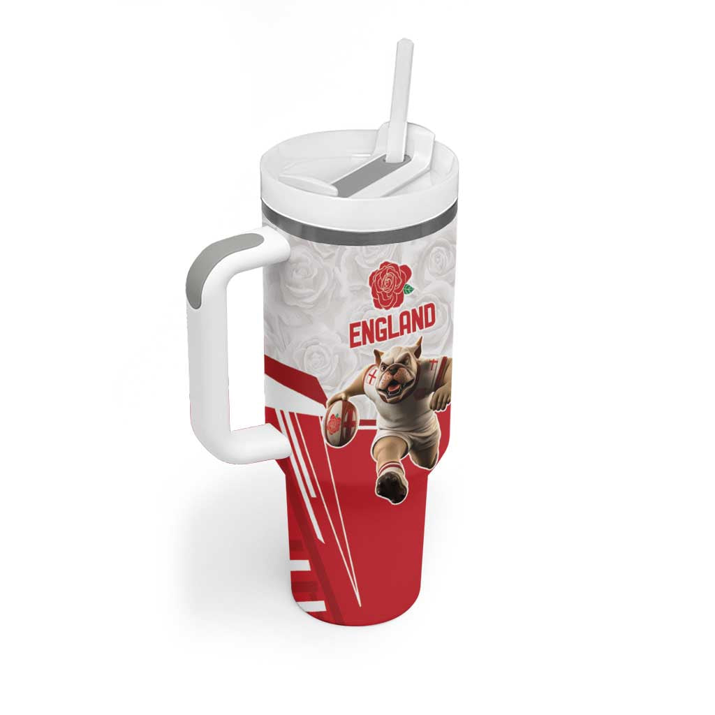 England Rugby Custom Tumbler With Handle English Bull Dog Mascot Sporty