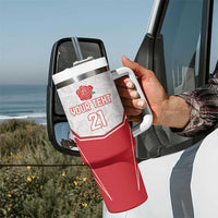 England Rugby Custom Tumbler With Handle English Bull Dog Mascot Sporty