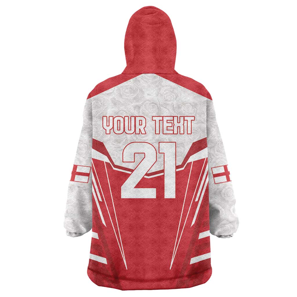 England Rugby Custom Wearable Blanket Hoodie English Bull Dog Mascot Sporty