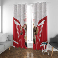 England Rugby Custom Window Curtain English Bull Dog Mascot Sporty