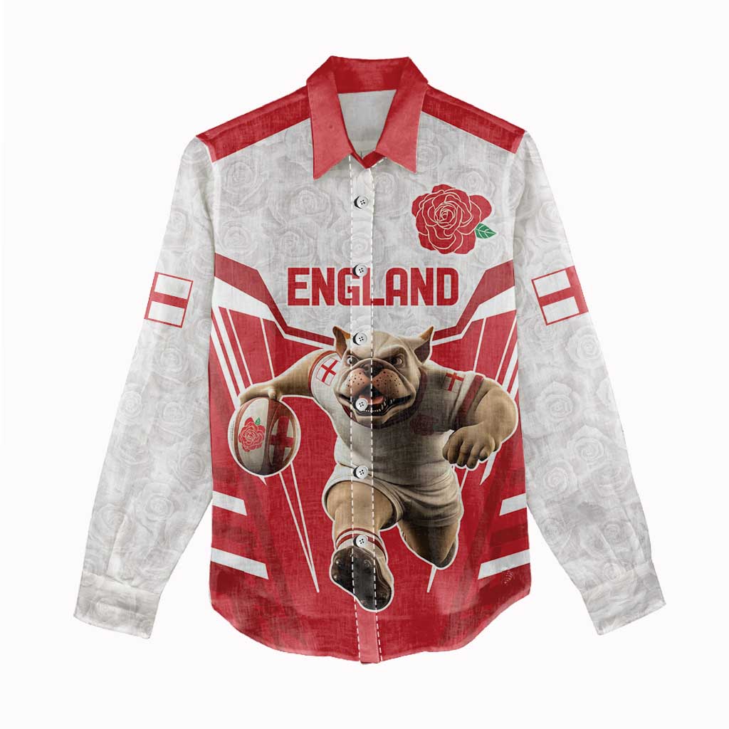 England Rugby Custom Women Casual Shirt English Bull Dog Mascot Sporty