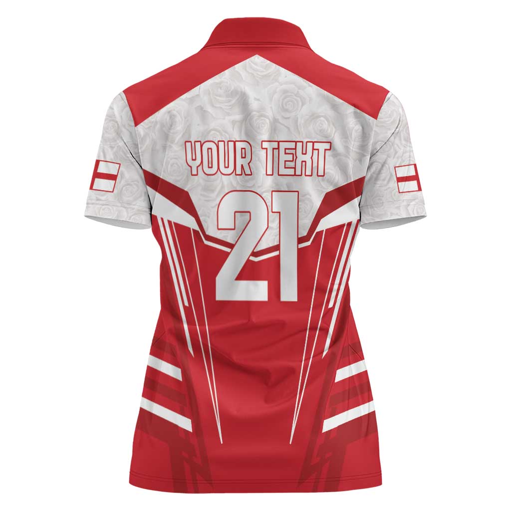 England Rugby Custom Women Polo Shirt English Bull Dog Mascot Sporty