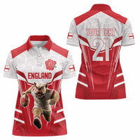England Rugby Custom Women Polo Shirt English Bull Dog Mascot Sporty