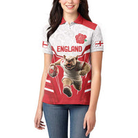 England Rugby Custom Women Polo Shirt English Bull Dog Mascot Sporty