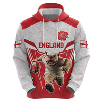 England Rugby Custom Zip Hoodie English Bull Dog Mascot Sporty