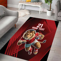 England Rugby Custom Area Rug Lion Mascot Sporty