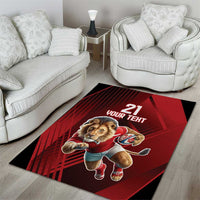 England Rugby Custom Area Rug Lion Mascot Sporty