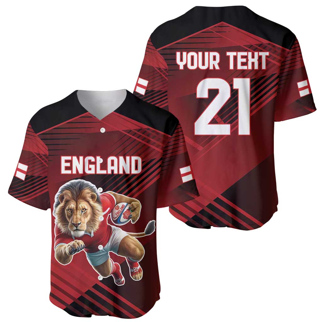 England Rugby Custom Baseball Jersey Lion Mascot Sporty