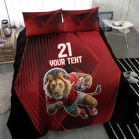 England Rugby Custom Bedding Set Lion Mascot Sporty