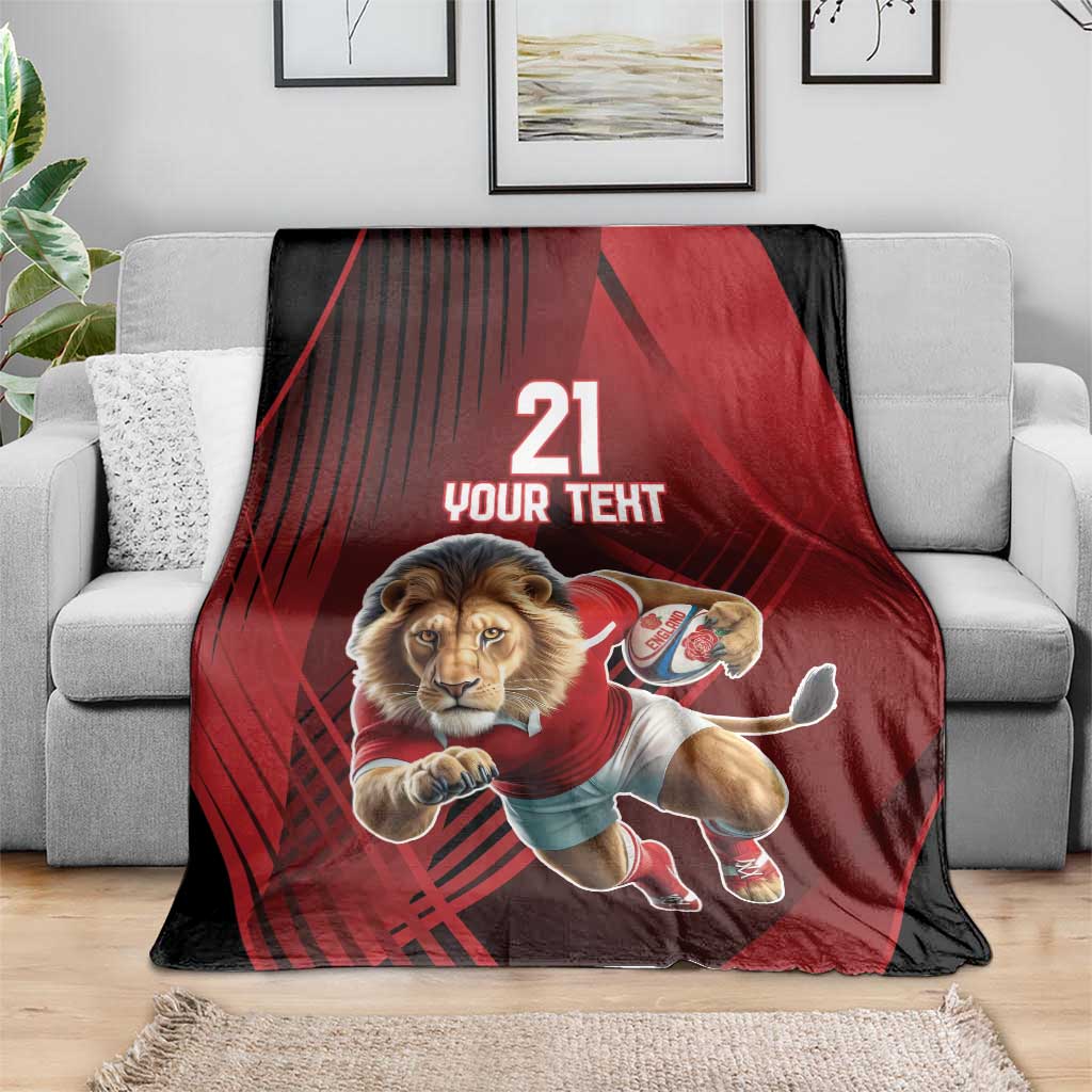 England Rugby Custom Blanket Lion Mascot Sporty