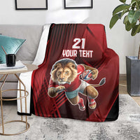 England Rugby Custom Blanket Lion Mascot Sporty