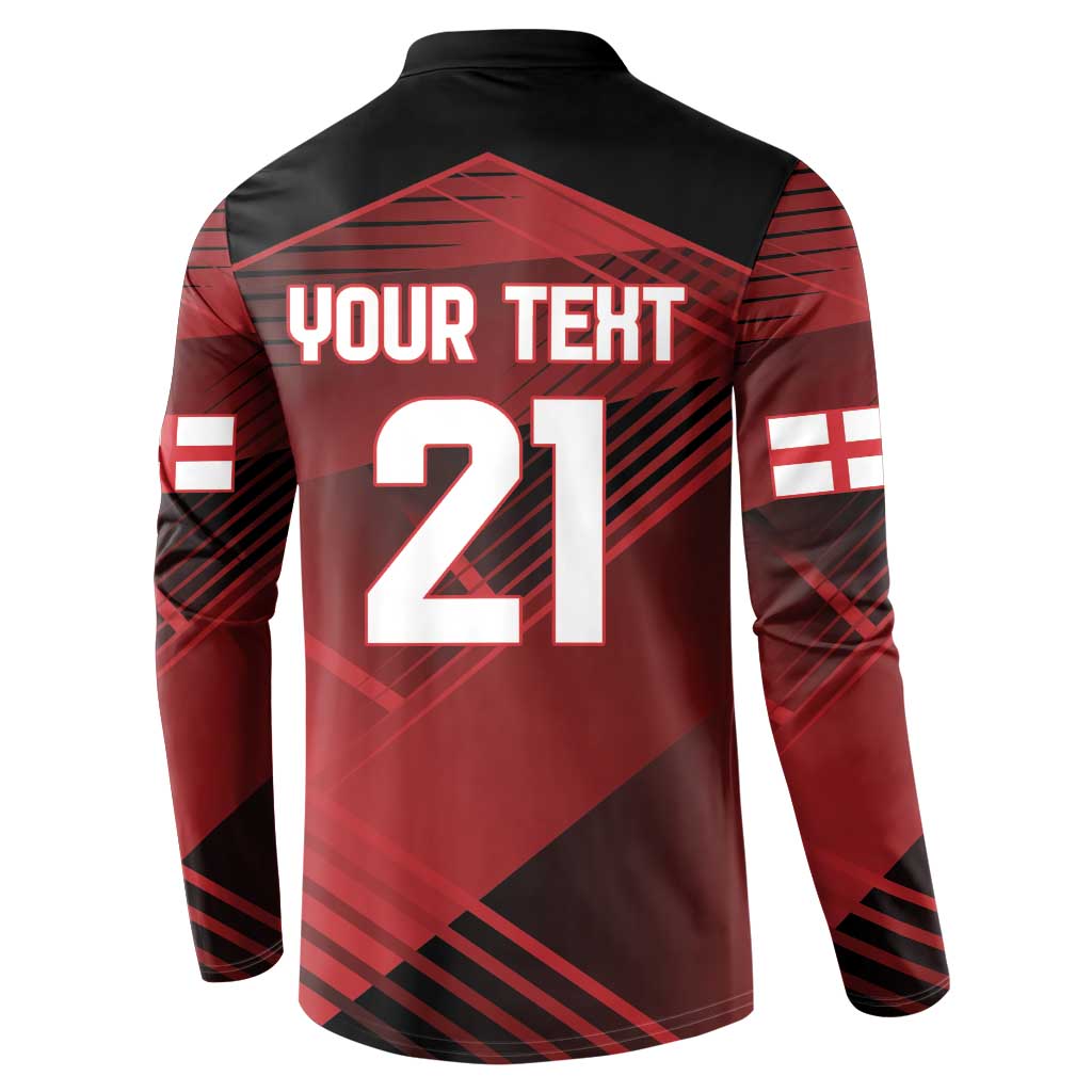 England Rugby Custom Button Sweatshirt Lion Mascot Sporty