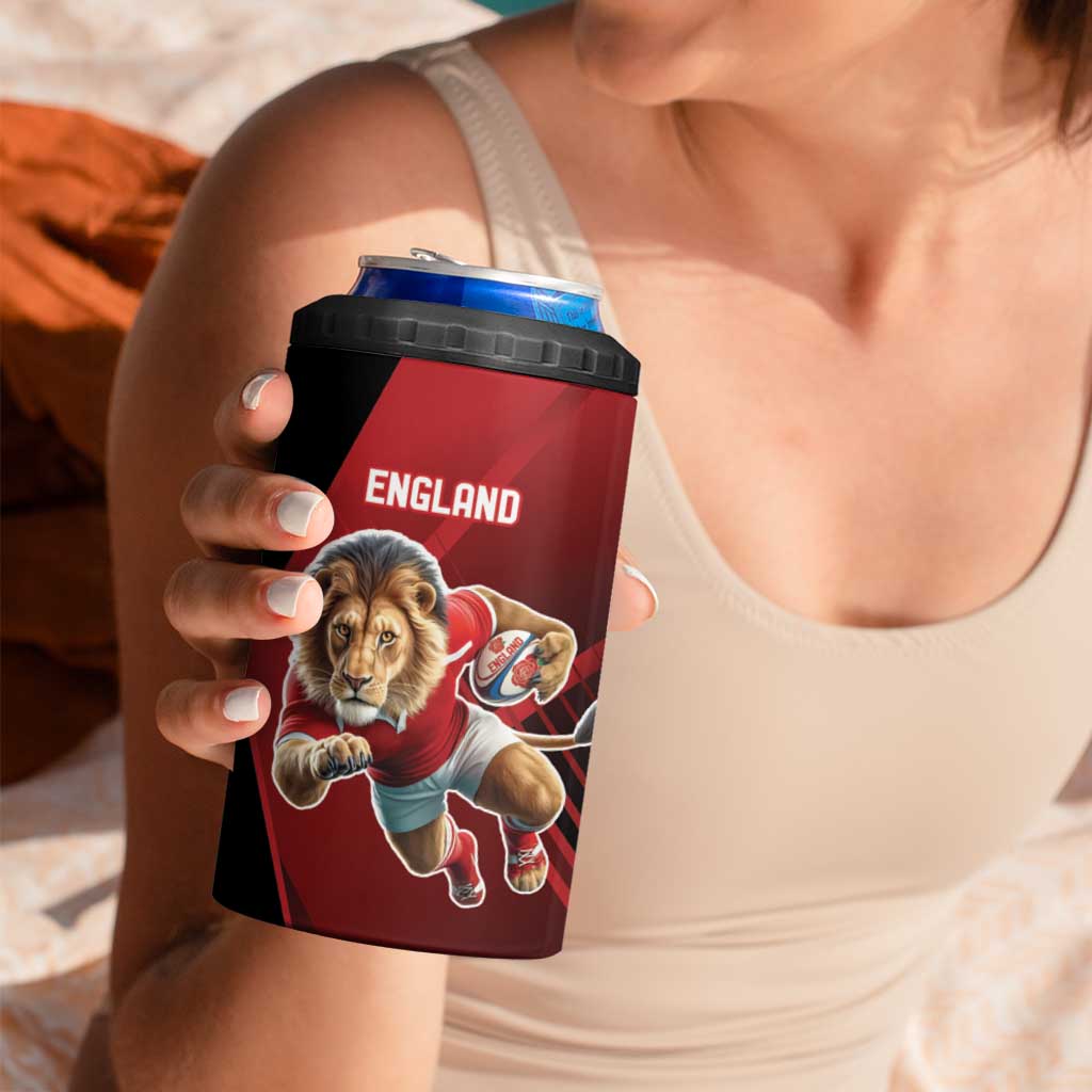 England Rugby Custom 4 in 1 Can Cooler Tumbler Lion Mascot Sporty