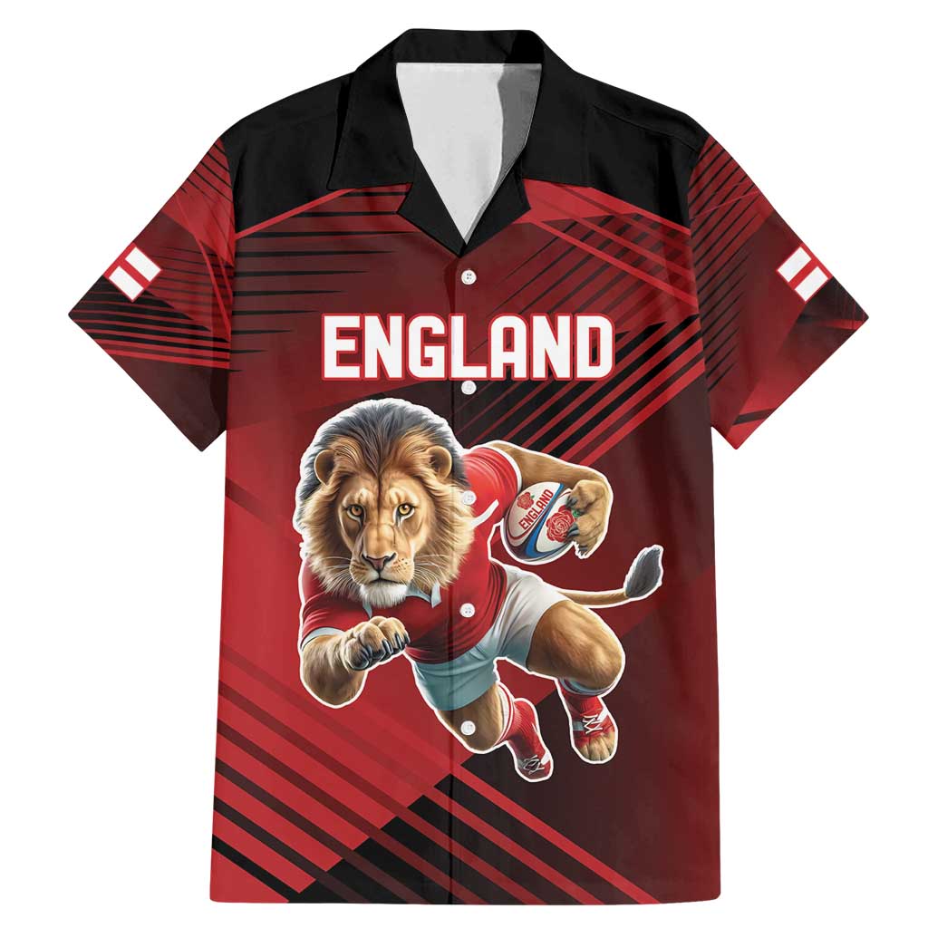 England Rugby Custom Family Matching Mermaid Dress and Hawaiian Shirt Lion Mascot Sporty