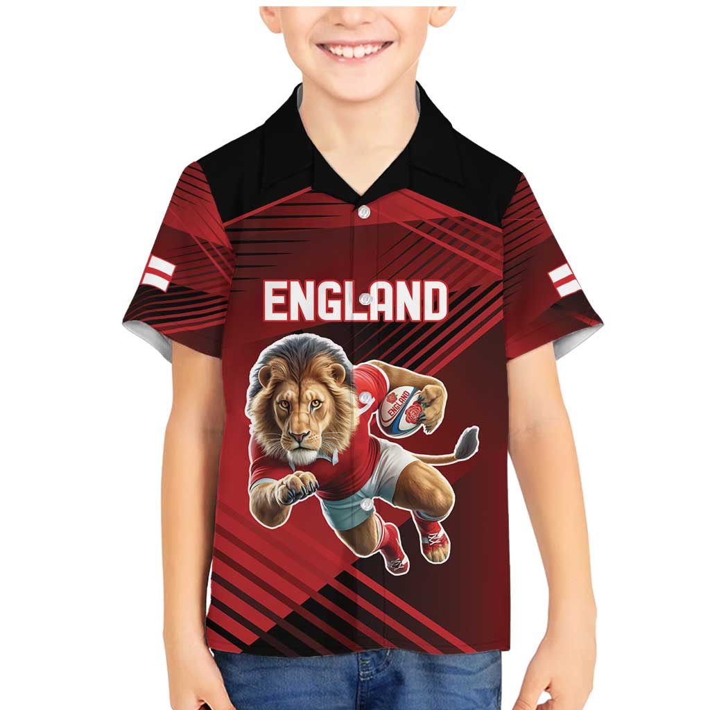 England Rugby Custom Family Matching Mermaid Dress and Hawaiian Shirt Lion Mascot Sporty