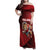 England Rugby Custom Family Matching Off Shoulder Maxi Dress and Hawaiian Shirt Lion Mascot Sporty