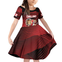 England Rugby Custom Family Matching Off Shoulder Short Dress and Hawaiian Shirt Lion Mascot Sporty