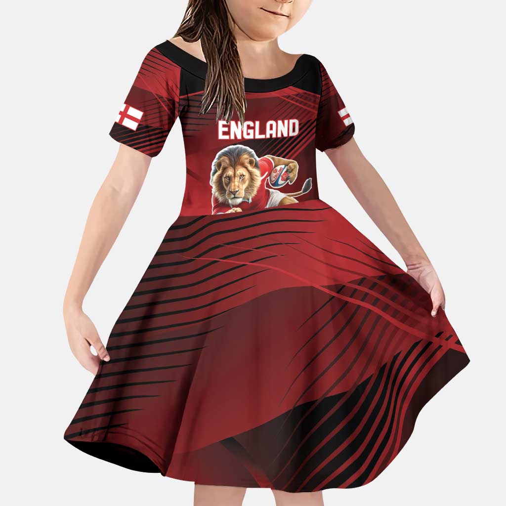 England Rugby Custom Family Matching Puletasi and Hawaiian Shirt Lion Mascot Sporty