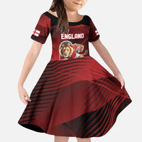 England Rugby Custom Family Matching Summer Maxi Dress and Hawaiian Shirt Lion Mascot Sporty