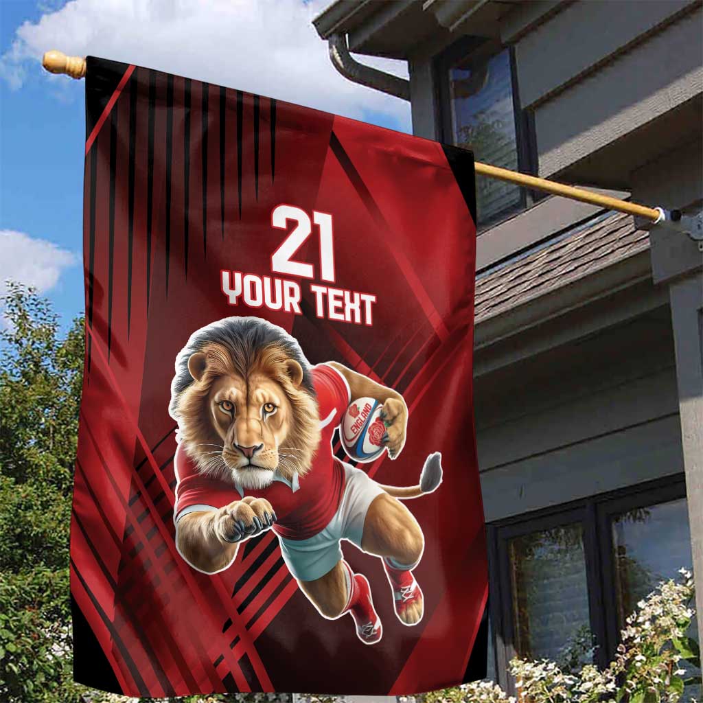 England Rugby Custom Garden Flag Lion Mascot Sporty