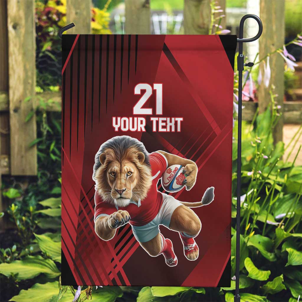 England Rugby Custom Garden Flag Lion Mascot Sporty