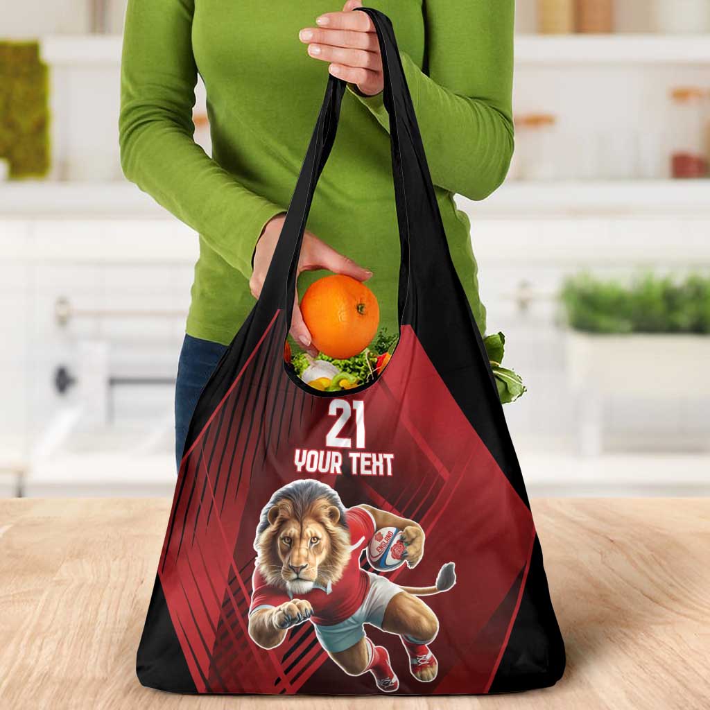 England Rugby Custom Grocery Bag Lion Mascot Sporty