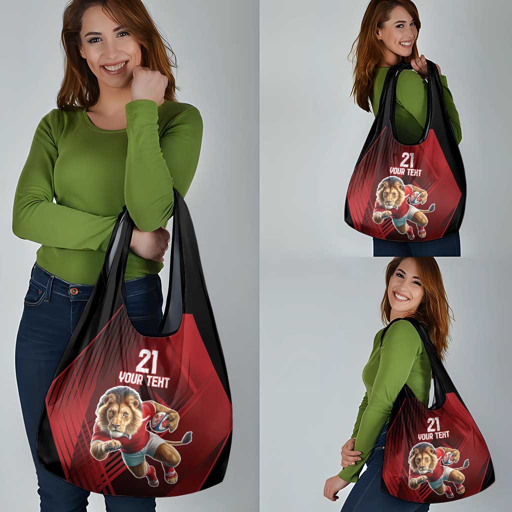 England Rugby Custom Grocery Bag Lion Mascot Sporty