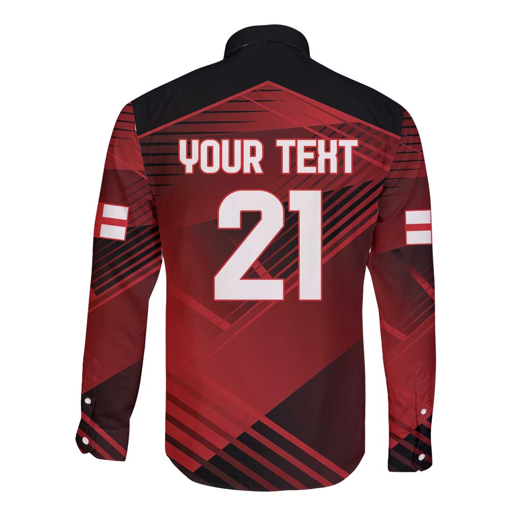 England Rugby Custom Long Sleeve Button Shirt Lion Mascot Sporty