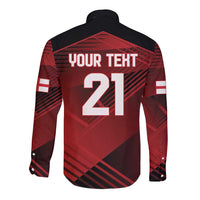 England Rugby Custom Long Sleeve Button Shirt Lion Mascot Sporty