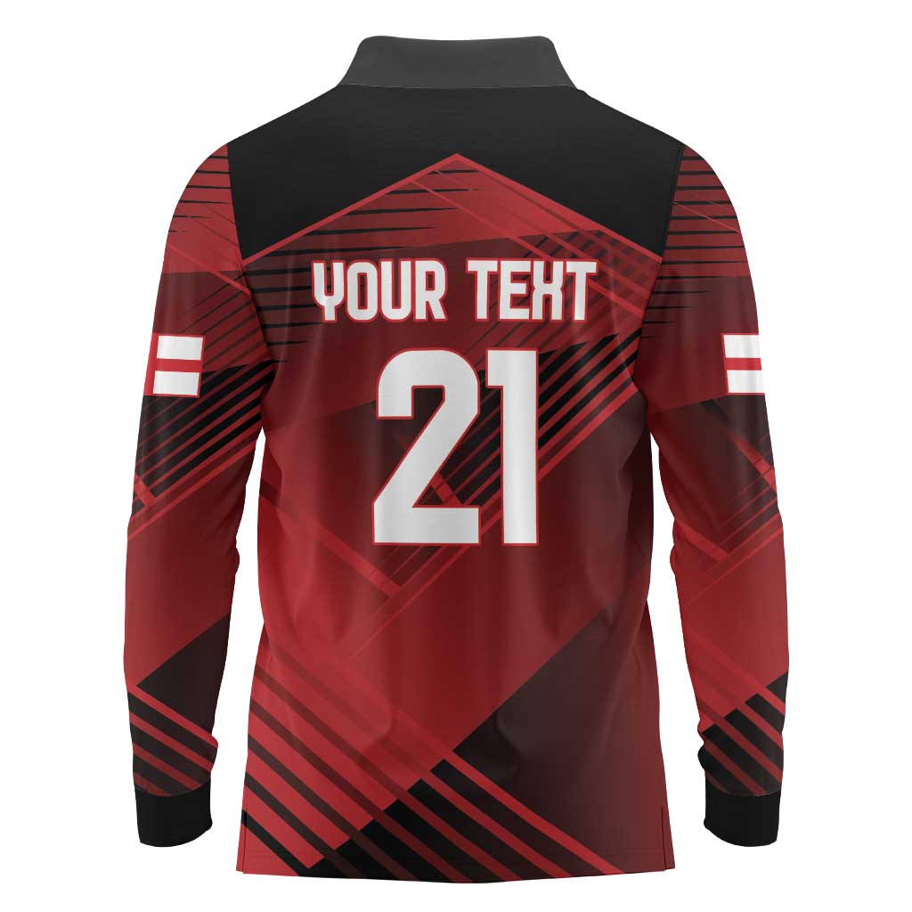 England Rugby Custom Long Sleeve Polo Shirt Lion Mascot Sporty